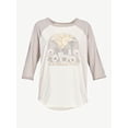 thumbnail image 5 of Scoop 3/4 Sleeve Graphic Raglan Relaxed Fit T-Shirt (Women's) 1 Pack, 5 of 6