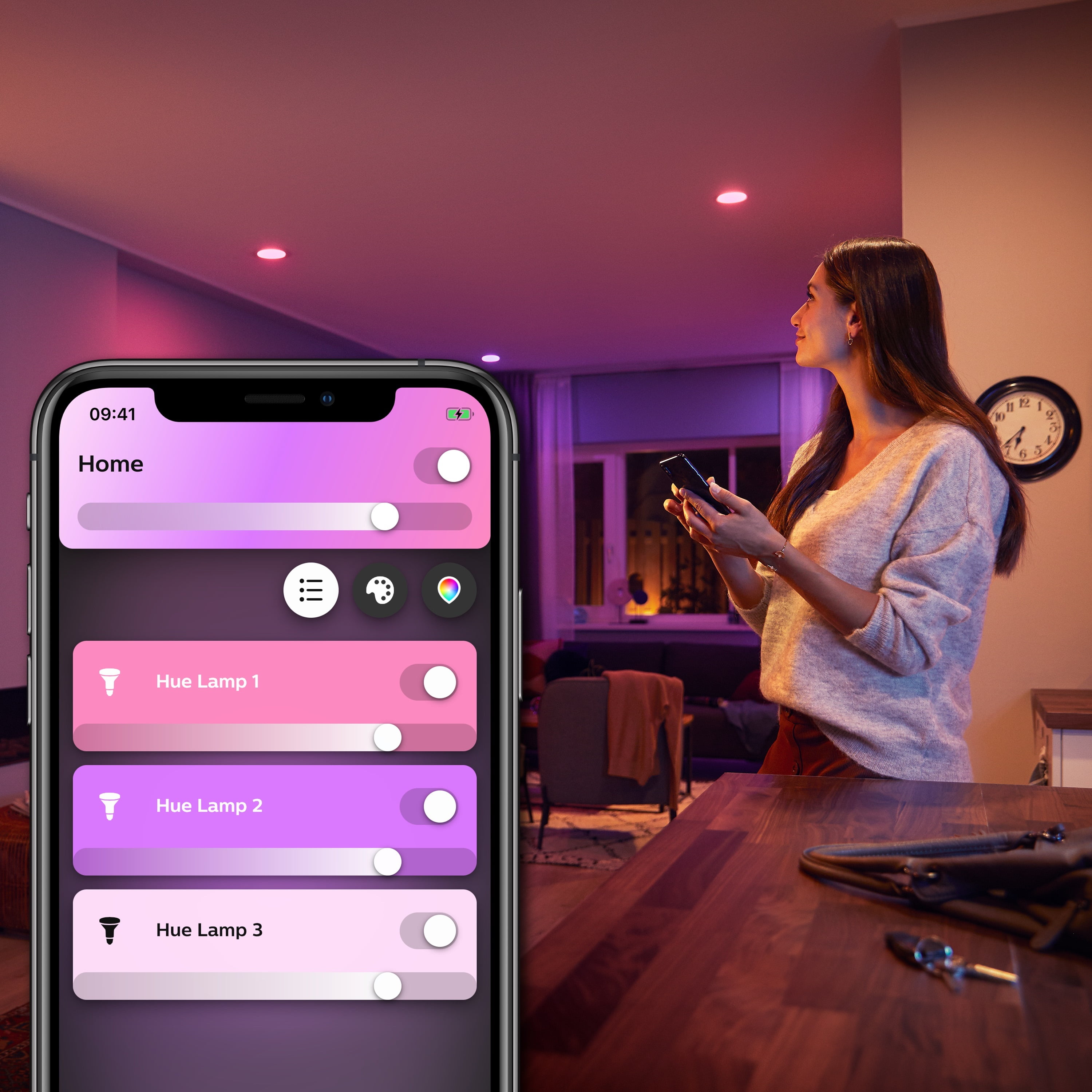 Philips Hue 4" White and Color Ambiance High Lumen Recessed Downlight, White