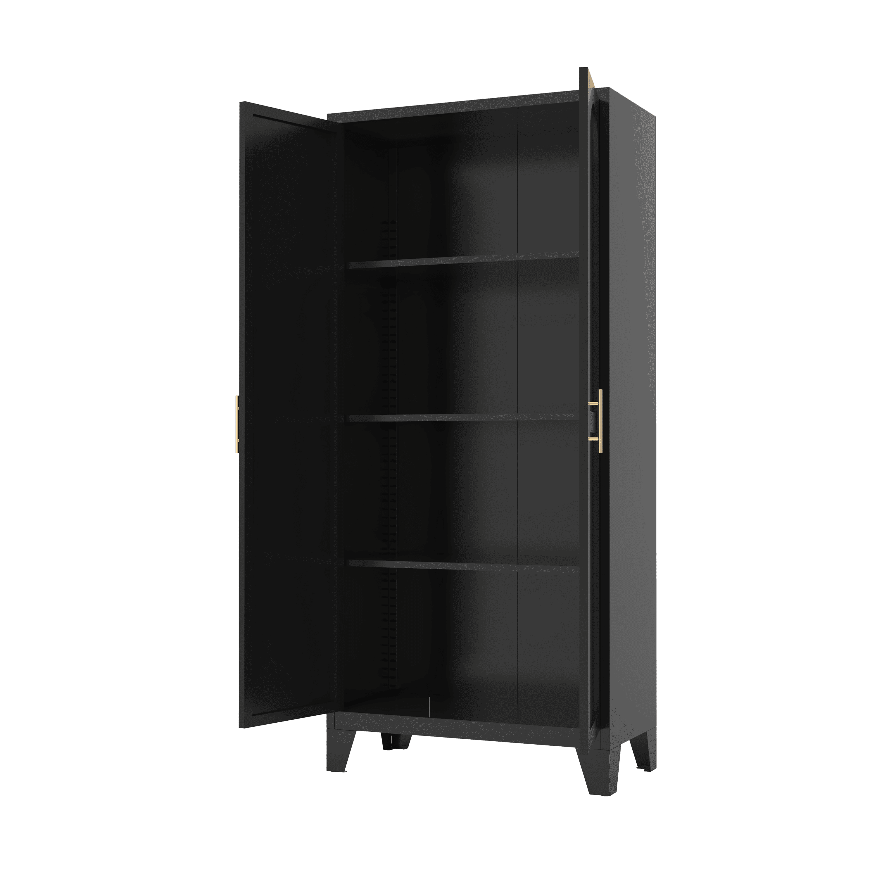 Aukfa 71" Tall Metal Pantry Cabinet,Kitchen Storage Cabinet with Adjustable Shelves for Kitchen, Dining Room, Living Room, Black