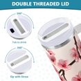 thumbnail image 4 of JSTEL Cherry Blossom Pink Flower 30 oz Tumbler Stainless Steel Water Bottle Vacuum Insulated Cup with Straw Lid & Handle For Travel Car Cup Holder, 4 of 8