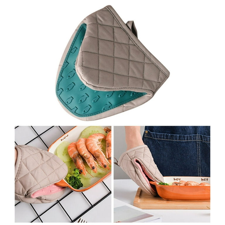 Mini Silicone Oven Mitts, Pot Holders Sets for Kitchen Heat Resistant Small  Anti-Scald Gloves Pinch Grip for Cooking Baking BBQ 