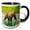 Black/White, variant on 3drose, Alaska, Lake Clark. Grizzly Bear Walks Along the Shoreline., 15oz Mug