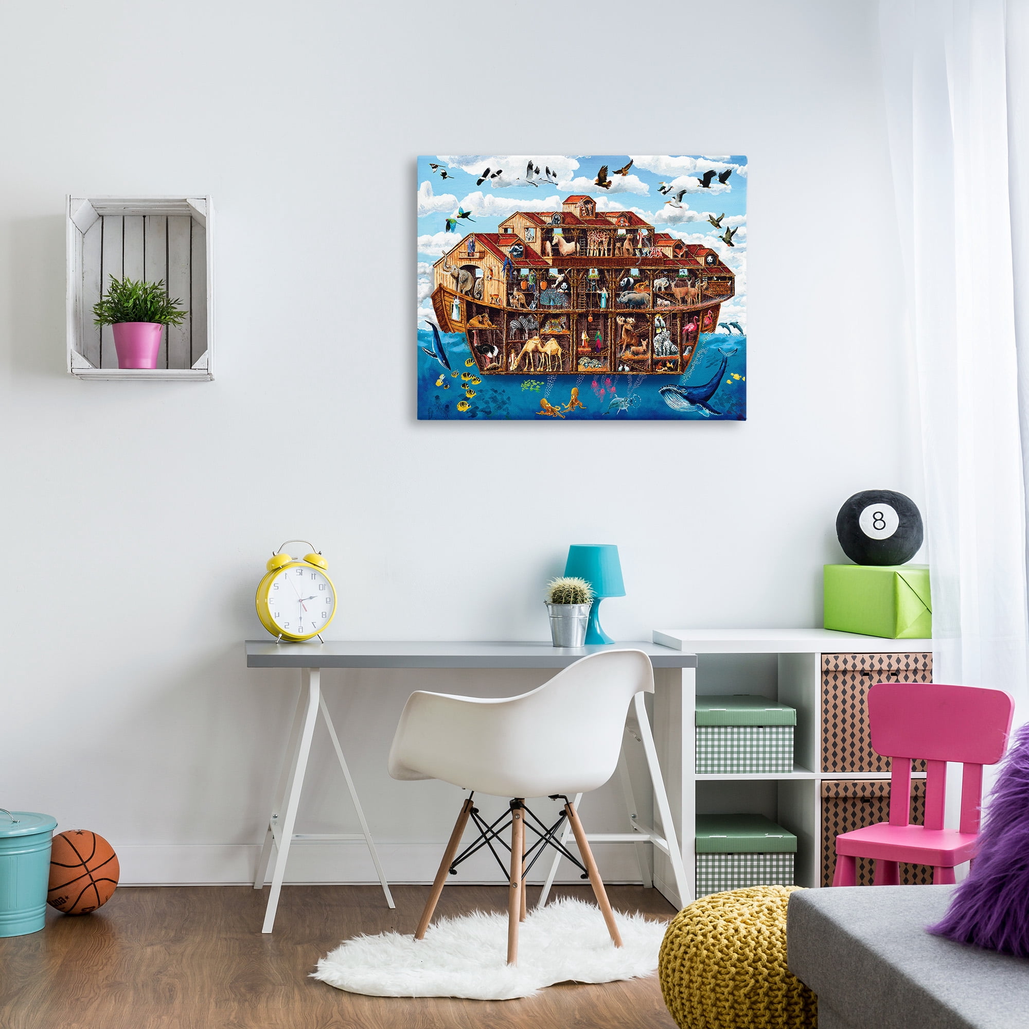 Stupell Industries Noah's Ark Animals Animals & Insects Painting Gallery Wrapped Canvas Art Print Wall Art, 40 x 30