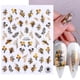 thumbnail image 5 of Otoño Nail Art Stickers Calcomanías Hoja 3D Autoadhesivo Holográfico Oro Negro Plata Hoja Manicura Láminas Geométrica Slider Nail Art Adhesivo Decoración kaili Sencillez, 5 of 5