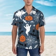 thumbnail image 2 of Logiee Halloween Print Mens Hawaiian Shirts,Loose-Fit Short Sleeve Button Down Tropical Aloha Beach Shirt,Summer Vacation Wedding Tops,Small, 2 of 7