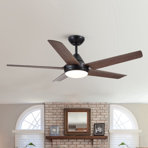Wellspeed Farmhouse 48 in. Indoor Brown Ceiling Fan with 5 ABS Blades and Remote Control