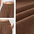thumbnail image 5 of Sunnin Women High Waist Corduroy Wide Leg Pants Casual Stretchy Cotton Lounge Pants with Pockets, 5 of 9