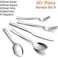 thumbnail image 2 of 40 Piece Silverware Set, E-far Stainless Steel Flatware Set Service for 12, Modern Tableware Cutlery Set for Home and Restaurant, Square Edge & Mirror Finish, Dishwasher Safe, 2 of 7