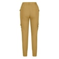 thumbnail image 7 of VOONCAS Women's 100% Polyester Cargo Pants - Yellow, Size S, Lightweight Wrinkle Resistant, Tapered Leg with Multiple Pockets, Casual Daily/Outdoor, 7 of 7