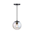 thumbnail image 6 of Neva 60 Watt 1-Light Matte Black Globe Pendant Light with Clear Iridescent Glass Shade, 6 of 11