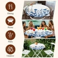 thumbnail image 6 of Blue Poppy Floral Round Tablecloth 36-44 Inch Round Fitted Table Cloth with Elastic Edge, Botanical Wildflowers Elegant Waterproof Table Cover Protector for Outdoor Picnic Party Dining, 6 of 6