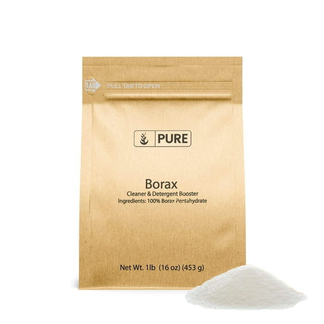INGREDIENTES ORIGINALES PUROS Bórax (1 lb) Agente natural de limpieza multiusos Ingrediente ideal para limo