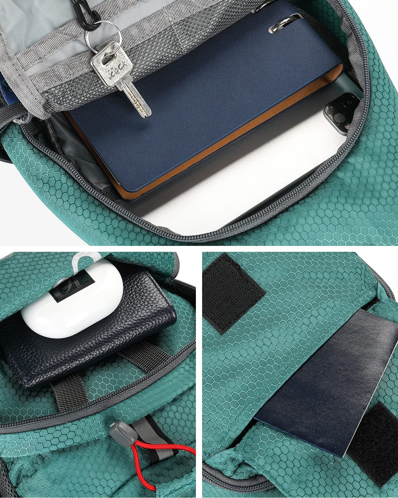 WATERFLY Unisex Small Packable Hiking Travel Sling Bag Cross-Body Shoulder Chest Bag,Green