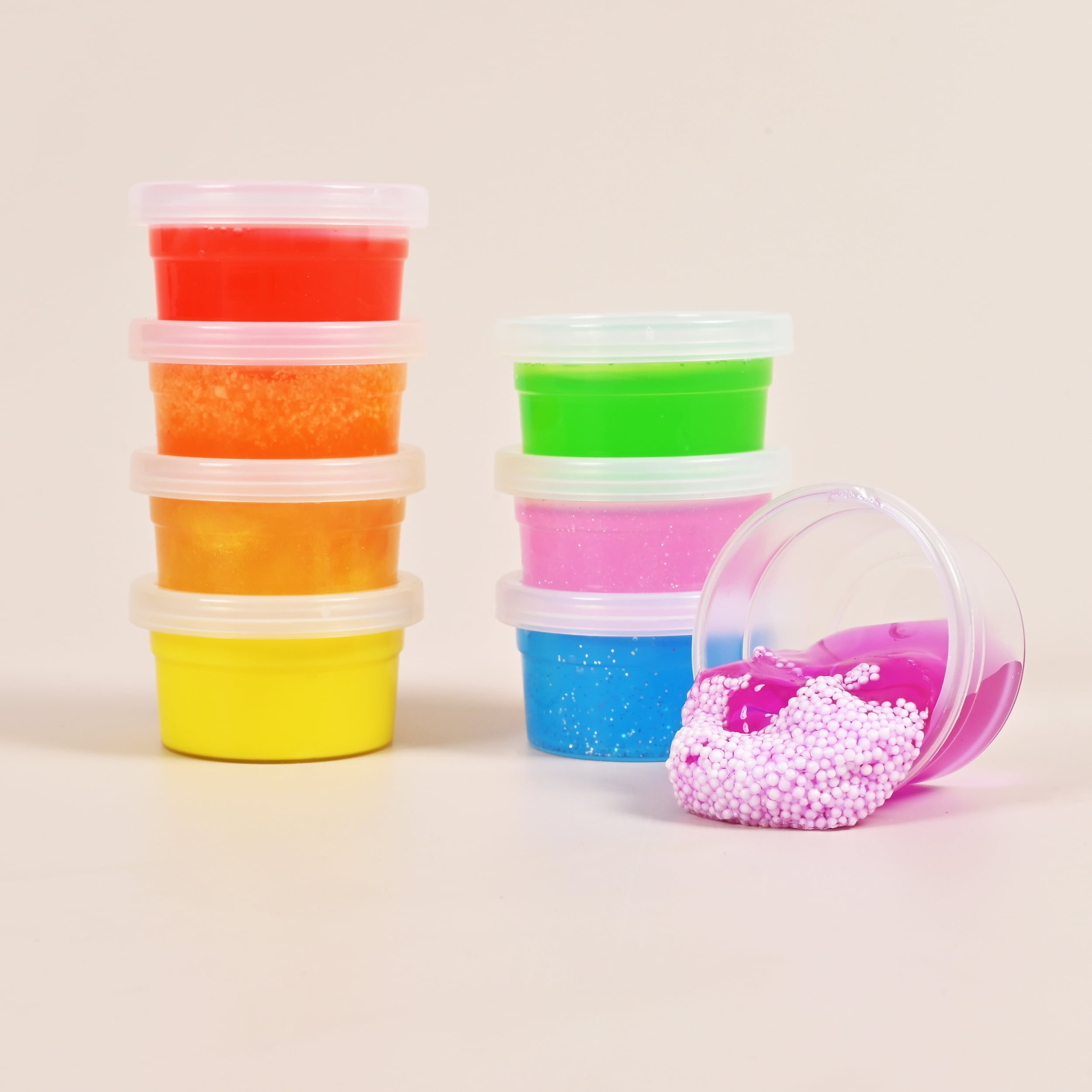 Hello Hobby Variety Slime Pack, Assorted Slime Textures, 8 Count Sensory Play Set