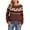 670 Brown, variant on Women's Halloween Fair Isle Sweater - Vintage Bat Pattern Brown Knit Pullover, Cozy Fall & Spooky Season Outfit