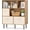 Natural, variant on WSWJY 6-Cube Bookshelf, 3-Tier White Bookcase with 3 Removable Folding Fabric Drawers, Freestanding Cube Storage Organizer w/Metal Legs, Modern Display Book Shelf for Living Room, Study