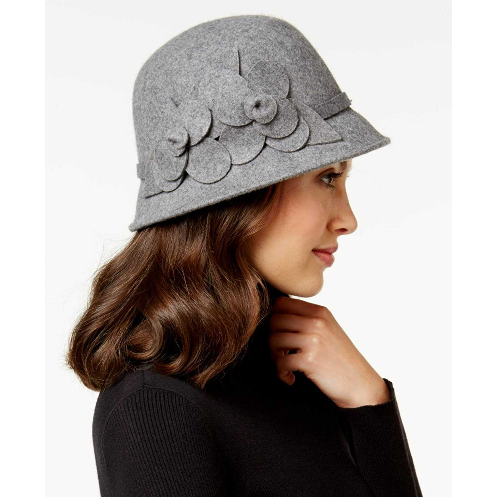 Gray cloche hat sales