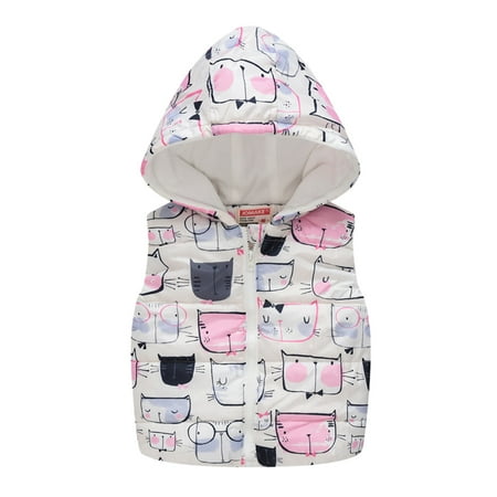 

kpoplk Toddler Winter Jacket Toddler Girls Fleece Lined Jacket Winter Warm Cotton Padded Puffer Jackets Outerwear With Removable Hood(Hot Pink)