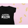 thumbnail image 3 of 60th Birthday Gift Shirt 1961 Classic Edition V-Neck Fitted Women T-Shirt Small Black, 3 of 4