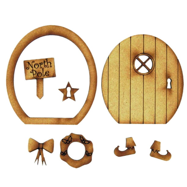 Kit Door Three Wooden Door. Craft Assembly Wooden Door Decoration