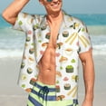 thumbnail image 7 of Disketp Hawaiian Shirts For Men,Sushi And Rolls Print Mens Casual Short Sleeve Button Down Shirts Beach Shirt, 7 of 7
