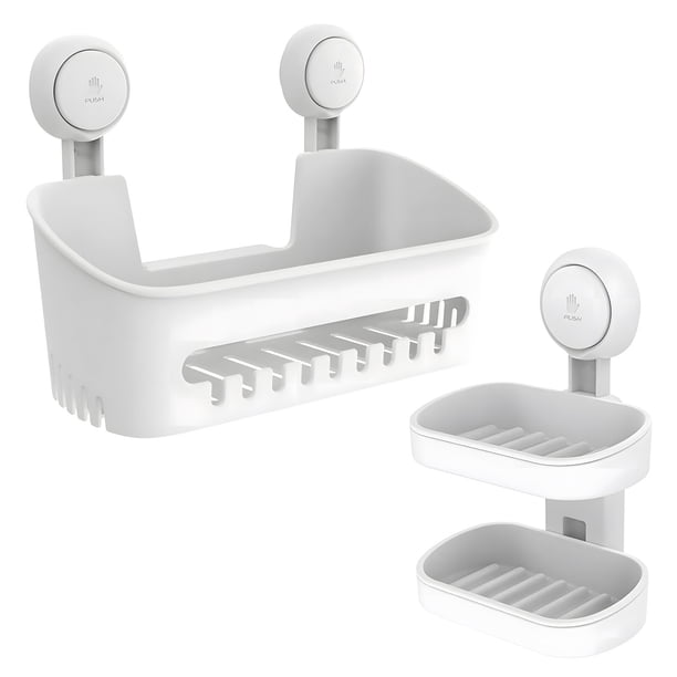Estante para ducha y jabonera Soporte para jabón de doble capa para