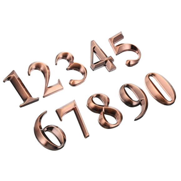 Unique Bargains House Numbers 3D Mailbox Numbers 0-9 for Outside, 10Pcs Large Numbers , Bronze