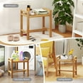thumbnail image 6 of Gymax Teak Wood Shower Bench Solid Wood Stool for Inside Shower Shaving Legs Natural, 6 of 10