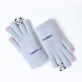 thumbnail image 2 of BKQCNKM Gloves for Cold Weather Winter Gloves Knitted Screen Touched Winter Gloves Thick and Goves Plus Warmed Finger Outdoor Autumn Velvet Gloves Winter Gloves Women, Blue One Size, 2 of 7
