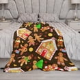 thumbnail image 5 of Christmas Gingerbread Purple Flannel Fleece Throw Blanket Xmas Candy Cane 50x60 Inches Soft Blanket for Couch,Cozy,Warm,Lightweight, 5 of 6