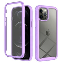 iPhone 11 Pro Max Case with Built in Screen Protector,Dteck Full-Body Shockproof Rubber Hybrid Protection Crystal Clear PC Back Protective Phone Case Cover for Apple iPhone 11 Pro Max,Purple