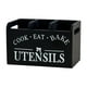 thumbnail image 5 of Porta utensilios para encimera de cocina, almacenamiento de utensilios de cocina con 3 compartimentos para encimera, contenedor para cubiertos., 5 of 9