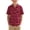 Wine, variant on Boys Girls Summer Button Down Shirts Lapel Short Sleeve Striped Tops Comfy Breathable Casual Clothes With Pocket (14-15Years, Gray)