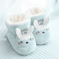 thumbnail image 2 of Povozer Baby Boys Girls Cozy Fleece Booties with Grippers Slipper Socks Toddler Crib Winter Shoes for Boys Girls(Blue,12-18 Months), 2 of 5