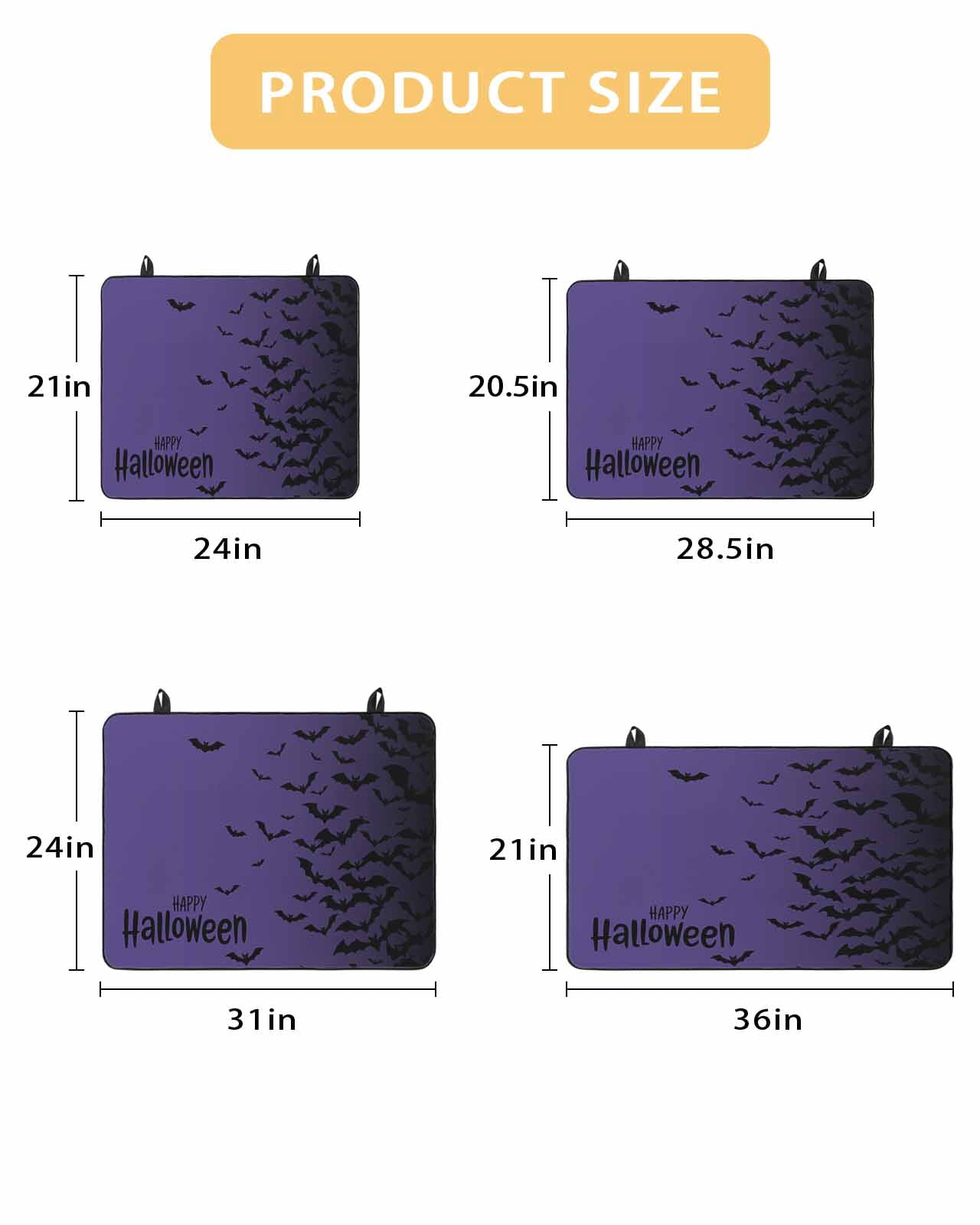 Large Induction Cooktop Protector Mat Halloween Stove Top Covers for Electric Stove, Fall Horror Spooky Bats Gradient Black Purple Decorative Stove Burner Cover Mats, Glass Top Stove Cover