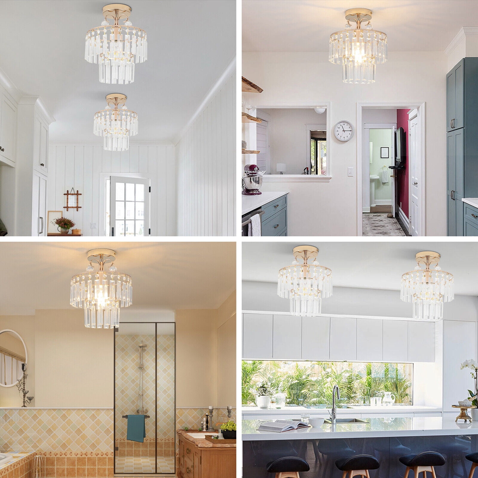 Modern Crystal Ceiling Light Fixture Pendant Lamp Chandelier Lighting 270mm 110V