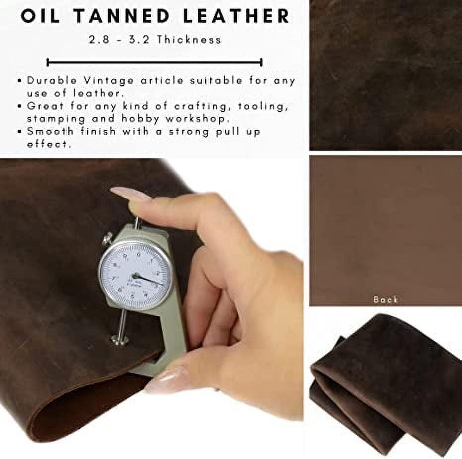 Tooling Leather Rectangles | Crafting Heavy Weight Full Grain Cowhide (2.8-3.00mm) | Crazy Brown