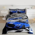 thumbnail image 2 of jejeloiu Blue Racing Car Full Size Comforter Sets,Speed Sport Games Bedding Sets For Boys Teens Reversible 3pcs, 2 of 8