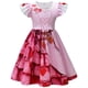 thumbnail image 3 of Descendientes 4 2024 Disfraz de princesa roja para niñas de Halloween Disfraz de Chloe azul Disfraz de la reina de corazones Bridget Peluca de bolsa rosa, 3 of 5