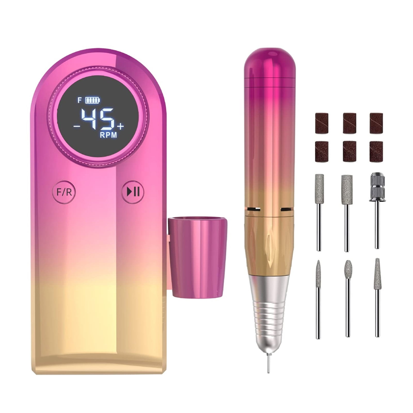 Rechargeable Nail Drill, Electric Nail File, 45000RMP Professional Nail Drill Kit For Acrylic, Nail Gel Manicure Pedicure Polishing