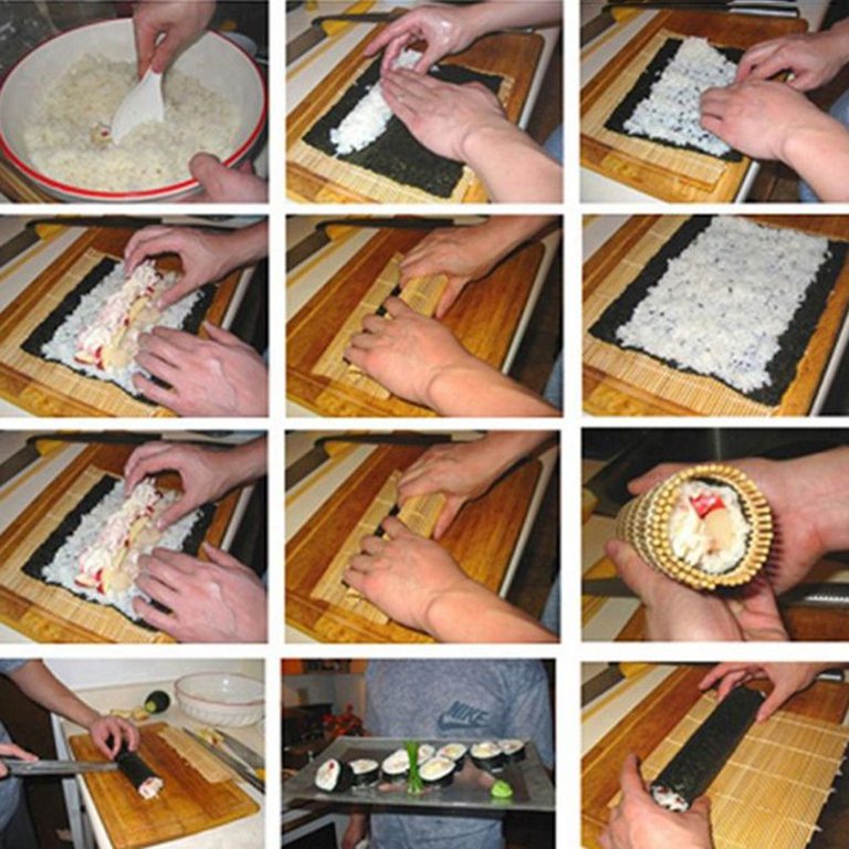 Bamboo Sushi Roller Mat California Roll Maker 9.4'' X 9.4