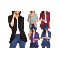 thumbnail image 4 of Txlixc - Abrigo informal de manga tres cuartos para mujer, color sólido, cuello de traje, volantes, cárdigan Txlixc Lavado a mano y a máquina, 4 of 4