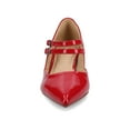 thumbnail image 6 of Journee Womens Carnation Kitten Heel Mary Jane Pointed Toe Buckle Detail Comfort Pumps, Widths Available, 6 of 9