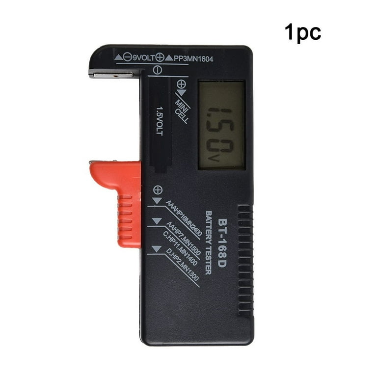 Battery Tester, Universal Battery Checker Small Battery Testers for AAA AA  C D 9V 1.5V Button Cell Household Batteries Model BT-168D 