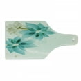 thumbnail image 1 of Teal Cutting Board, Vintage Inspired Floral Design with Abstract Vibrant Colored Natural Elements, Tempered Glass Cutting and Serving Board, Wine Bottle Shape, Turquoise Beige, by Ambesonne, 1 of 1