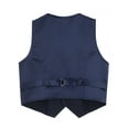 thumbnail image 2 of Runhomal Kids Boys 4 Buttons Single Breasted Formal Tuxedo Vest Suit Jacket Gentleman Waistcoat for Navy Blue 8, 2 of 7