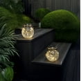 thumbnail image 4 of (2 pack) Mainstays 5.5" Crackle Glass Solar Powered Jar Light with Warm White LED Lights, 4 of 11