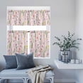 thumbnail image 6 of 3 Piece Kitchen Curtains and Valances Set Pink Spring Floral Cafe Curtains 24 Inch Length Flowers Botanical Elegant Pastoral Valance & Tier Curtain for Living Room Bedroom Window 54"x18"+27"x24"*2, 6 of 6