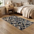 thumbnail image 2 of ODIKA Geometric Tone Diagonal Look Interlocking Zigzag Herringbone Flowing Dynamic Non-Slip Low Profile for Guest Room, Lounge, Apartment, 2 of 7