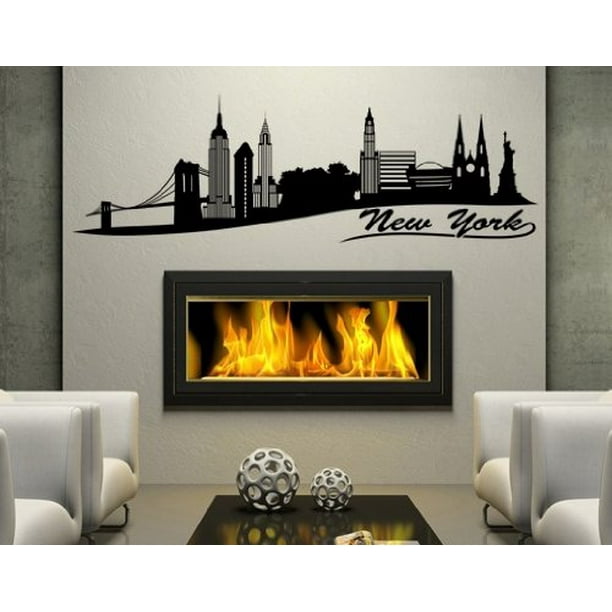 New York Ii City Skyline Wall Decal Sticker Vinyl Art Home Decor Mural 1328 47in X 15in Royal Blue Com - City Skyline Wall Sticker New York Ii City Skyline Wall Decal Sticker Vinyl Art Home Decor Mural 1328 47in X 15in Royal Blue Com - City Skyline Wall Sticker